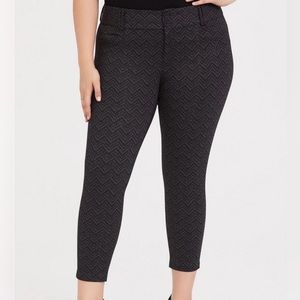 Studio Signature Premium Ponte Stretch Ankle Skinny Pant - Grey Chevron Sparkle